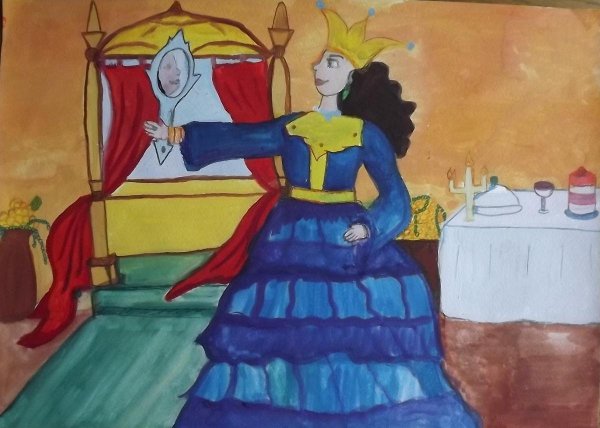 Иллюстрация к сказке о мертвой царевне и 7 богатырях рисунок