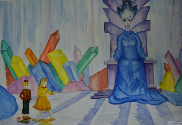 Детские рисунки на тему Снежная Королева