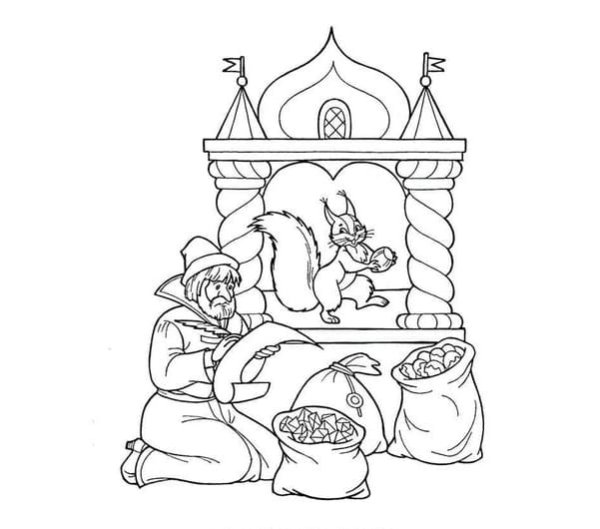 Иллюстрация к сказке Пушкина сказка о царе Салтане карандашом