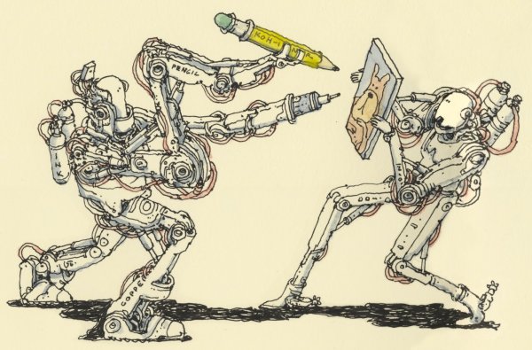 Рисовать механизм роботы