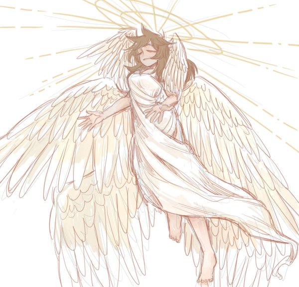 Ангел в платье рисунок