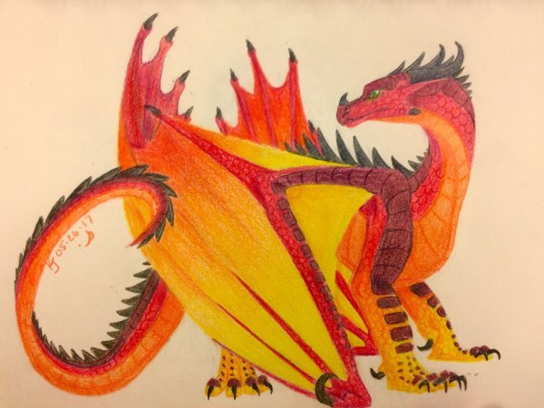 Огненный дракон рисунок