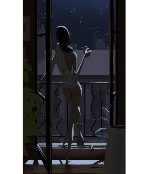 Девушка у окна арт