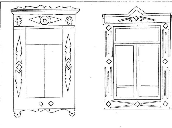 Оконный наличник рисунок