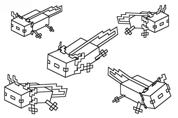 Раскраска майнкрафт аксолотль
