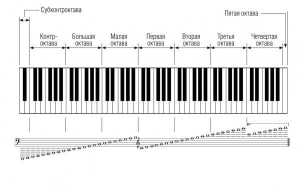 Октава фортепиано 2 октавы