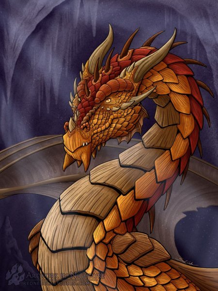 Оранжевый дракон арт