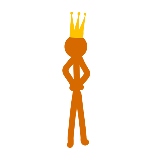 Алан Беккер стикманы Король оранжевый с посохом