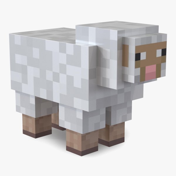Овца из МАЙНКРАФТА вид сбоку