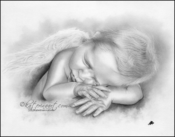 Спящий Ангелок рисунок