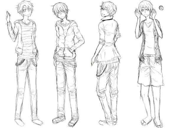 Зарисовки аниме персонажей