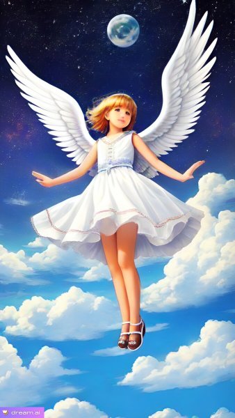 Ангелочек в небе девочка