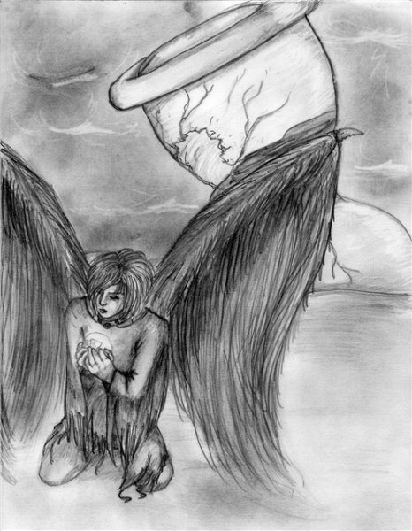 Ангелы грустные рисунки для срисовки