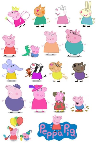 Имена персонажей из мультика Свинка Пеппа