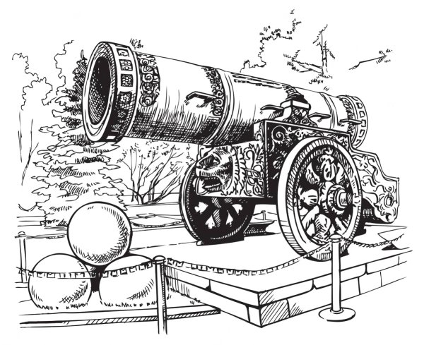 Царь пушка Москва рисунок