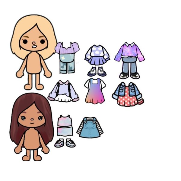 Милые куклы из бумаги с одеждой