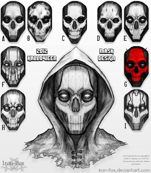 Рисунки персонажа в маске