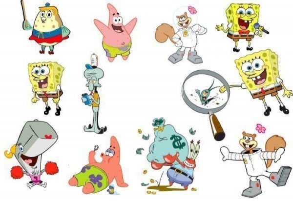 Персонажи из мультфильма губка Боб квадратные штаны