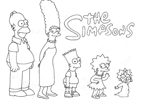 Раскраска семейка Симпсонов