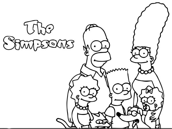 Семья Симпсонов раскраска