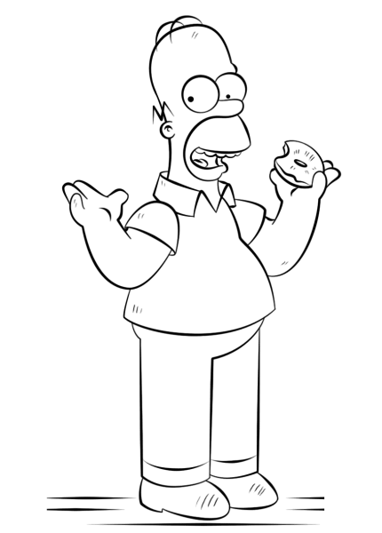 Гомер симпсон рисунок для срисовки