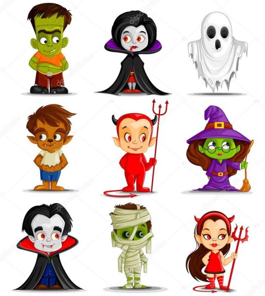 Рисованные персонажи Хэллоуина