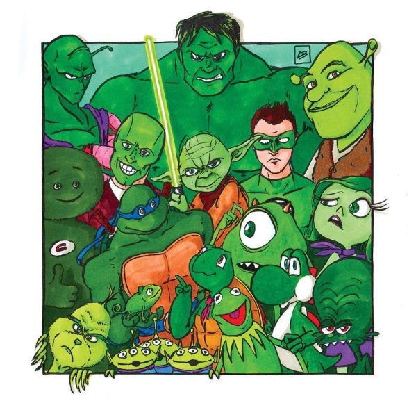 Зелёные мультяшные персонажи