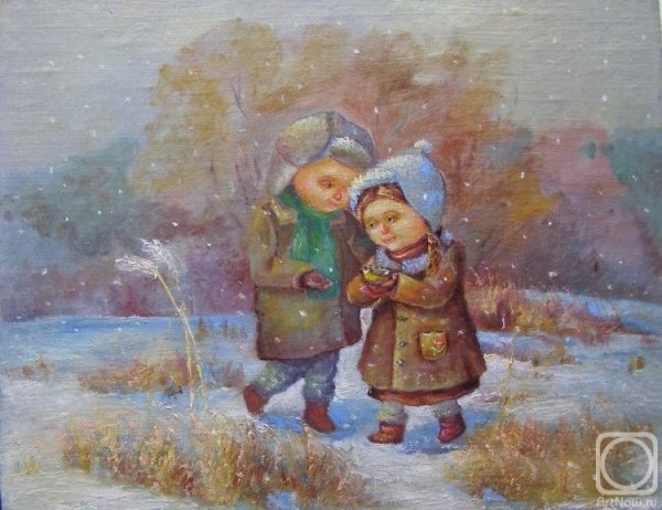 Осень снег дети