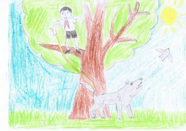Иллюстрация к симфонической сказке Петя и волк