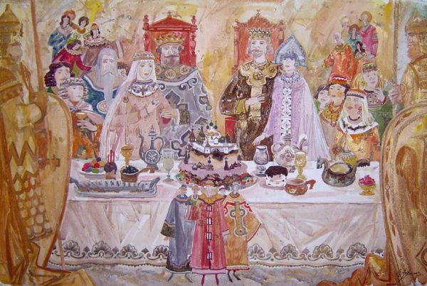 Свадебное застолье в древней Руси