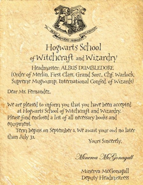 Письмо Гарри Поттеру из Хогвартса своими руками