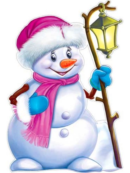 Снеговик вырубной плакат для детей