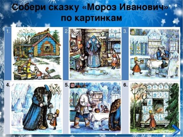Картинный план к сказке Мороз Иванович