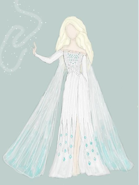 Elsa Frozen 2 в белом платье