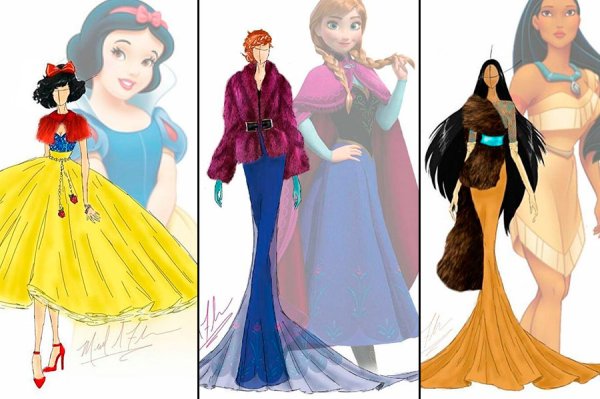 Принцессы Дисней в разных платьях