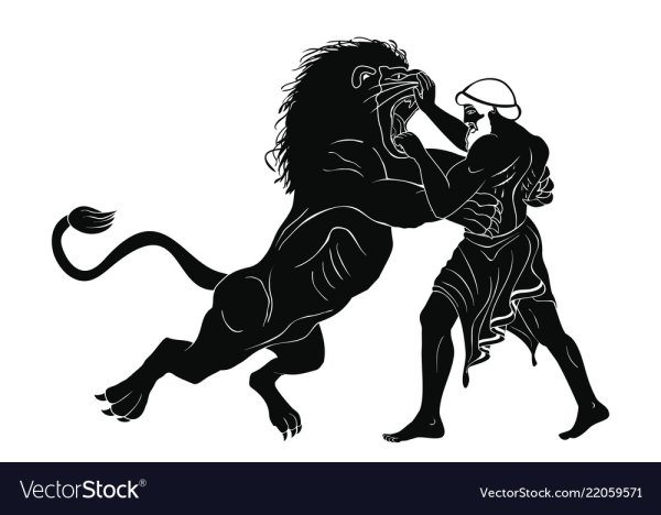Победа Геракла над Немейским львом рисунок