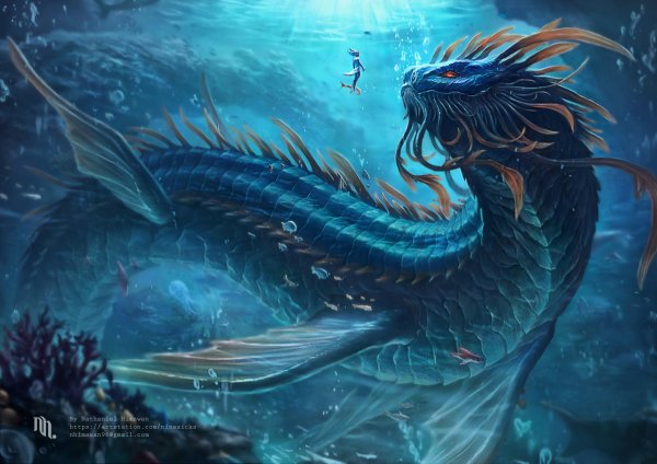 Морской дракон Левиафан арт