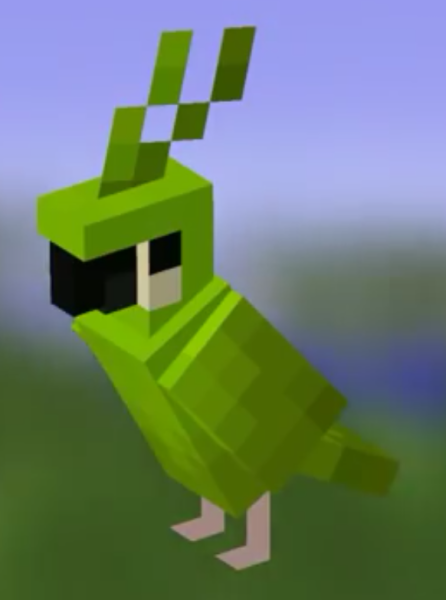 Зелёный попугай майнкрафт