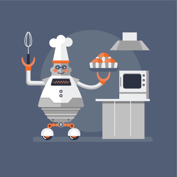 Мультяшный робот повар