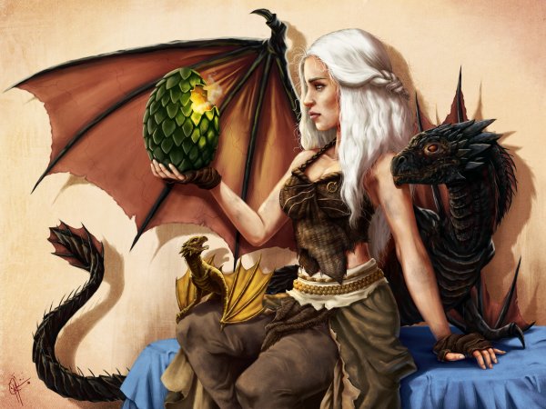 Дейенерис Таргариен с драконами