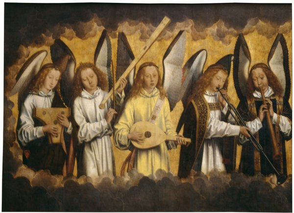 Ганс Мемлинг Христос с поющими и музицирующими ангелами