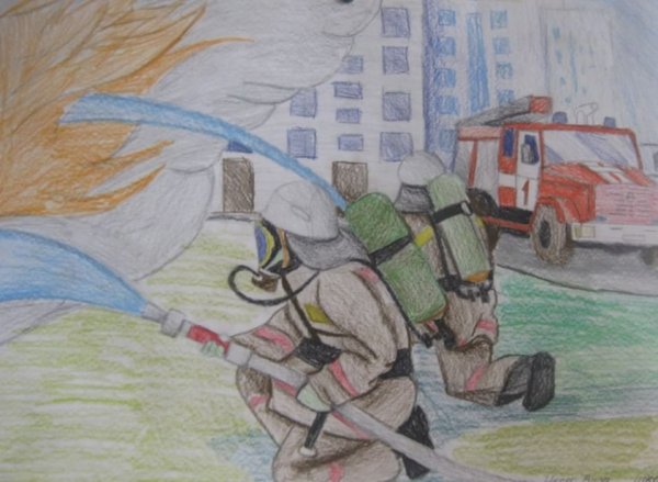 Рисунок на тему пожарник