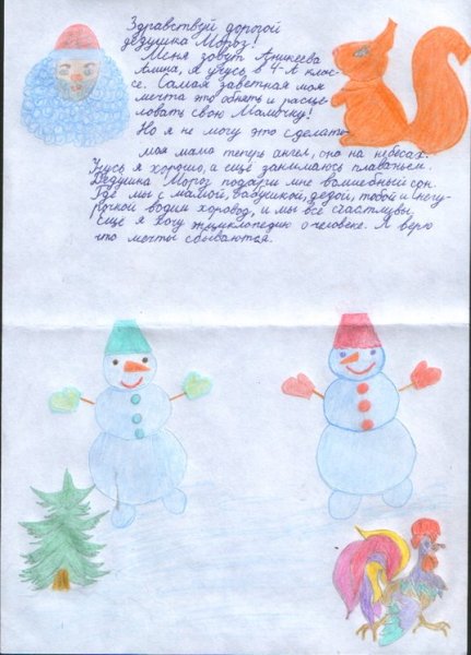 Письмо деду Морозу рисовать