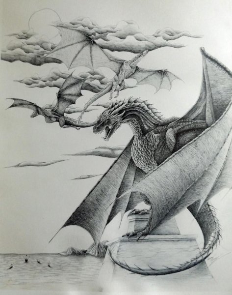 Карандашные Наброски дракон