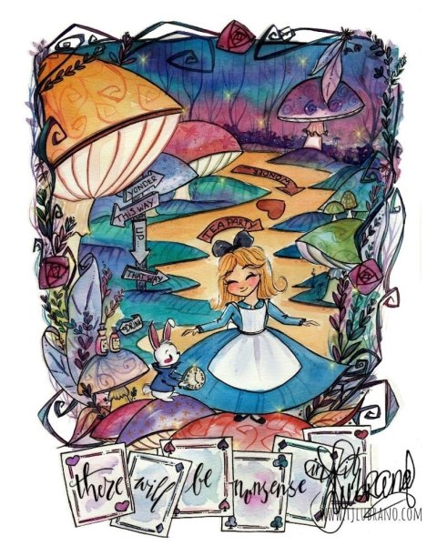 Иллюстрации Алиса в стране чудес акварель