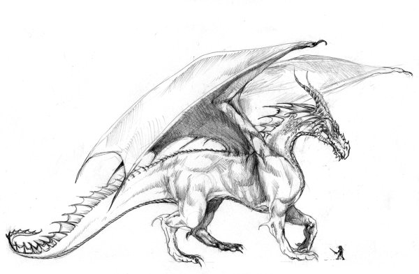 Рисунки примитивный дракон