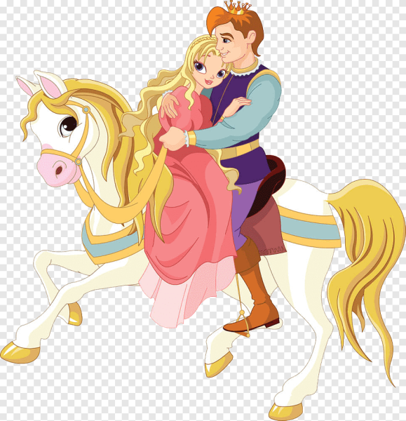 Принц и принцесса на коне