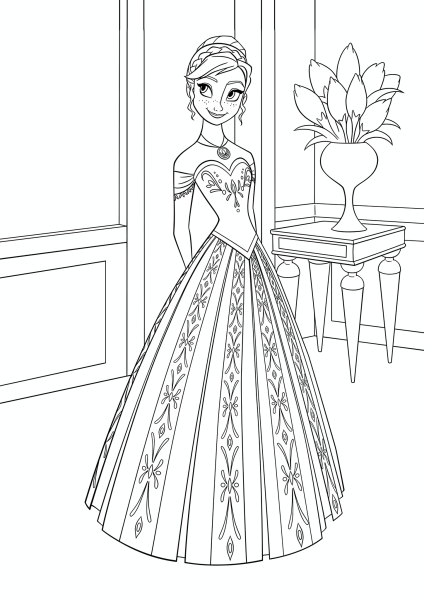 Раскраска Princess Anna Elsa