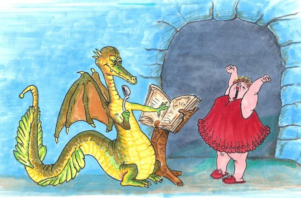 Смешной дракон и принцесса