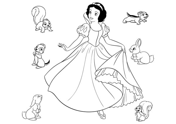 Рисунки принцесса и семь гномов